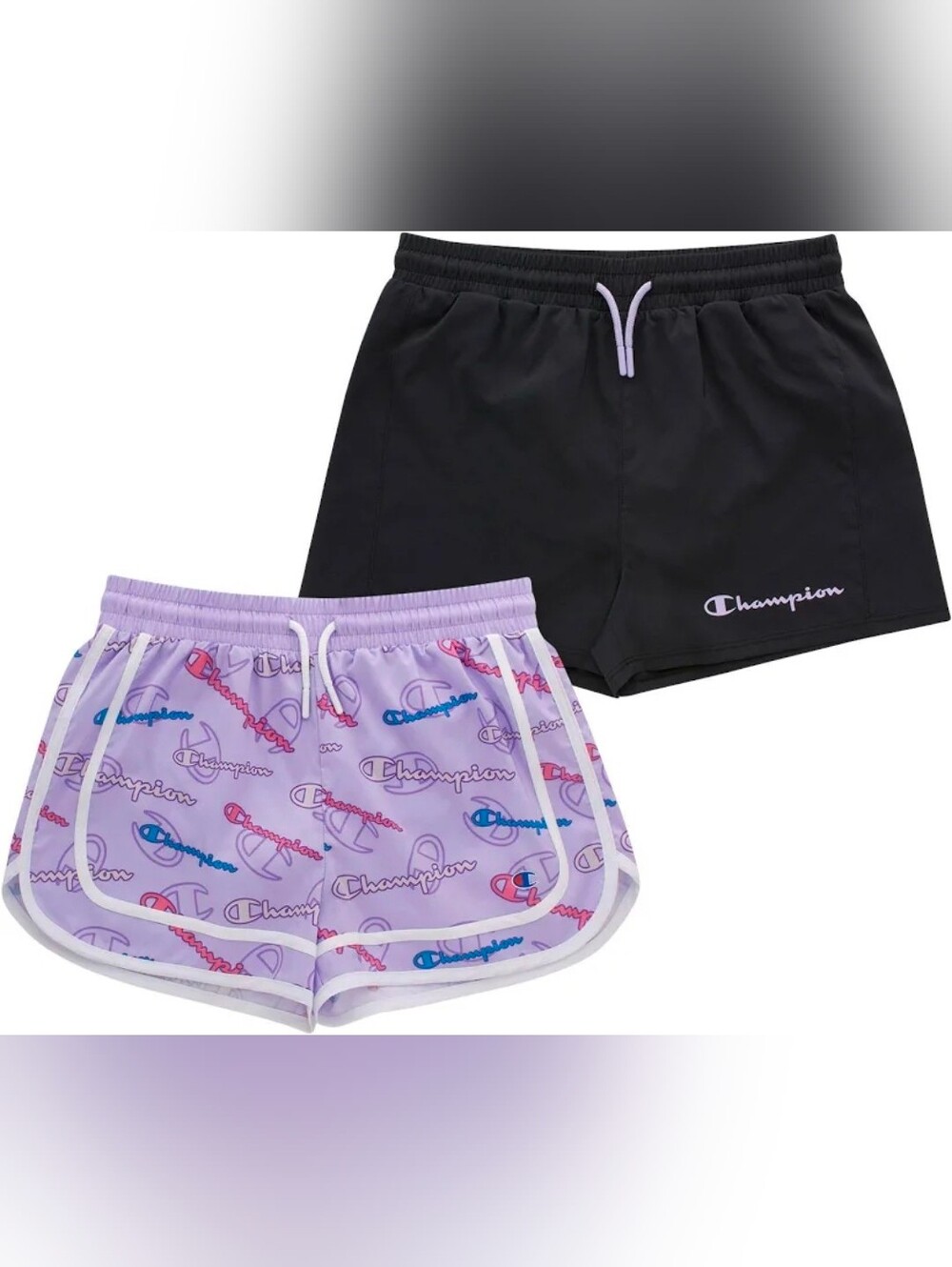 Champion Girls Black And Purple With Multicolor Logos - 2 Pack - 14/16